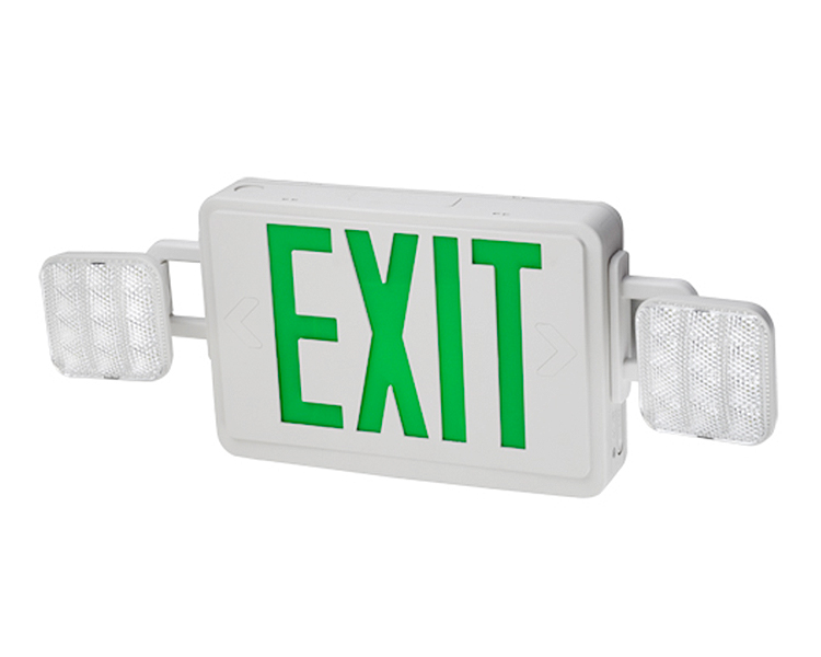 JLEC2GW-geleide combo nooduitgangsbord met groene letters