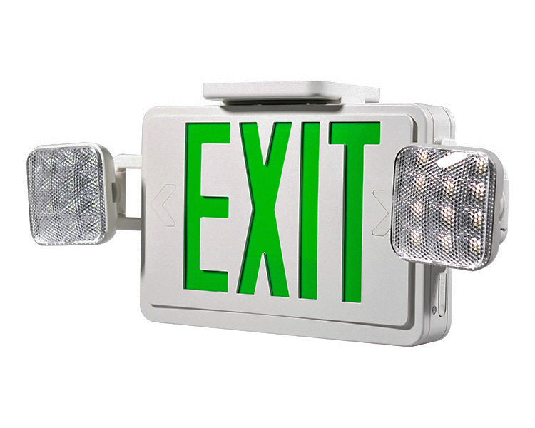 JLEC2GW-geleide combo nooduitgangsbord met groene letters