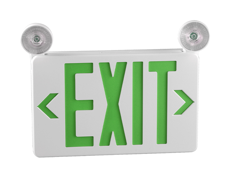 JLECB2GW-New Slim Green Exit Sign Combo