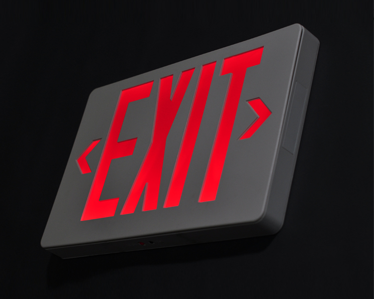 Jleed2rwem-New Slim Red Led Exit Sign