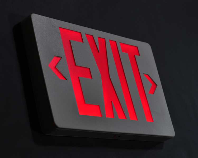 Jleed2rwem-New Slim Red Led Exit Sign