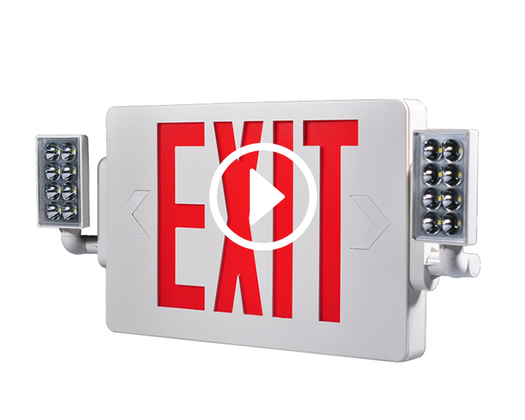 JLECD2RW-Emergency Fire Exit Lights met rode letters